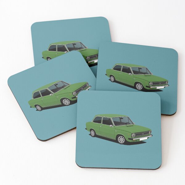 Item preview, DAF 66 Marathon  sedan - car illustration - green designed and sold by knappidesign.