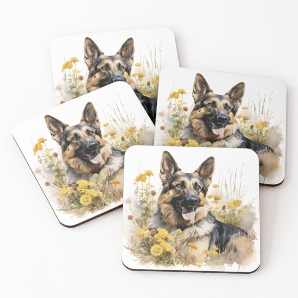 Item preview, German Shepherd Dog (aka Alsatian) Watercolor Artwork designed and sold by PhotoObjects.