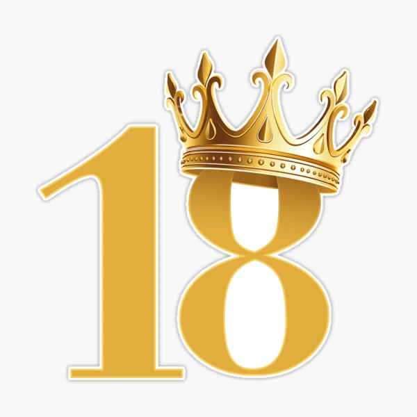 THE CROWN 18 イエローサイン入り 18th Birthday and a crown