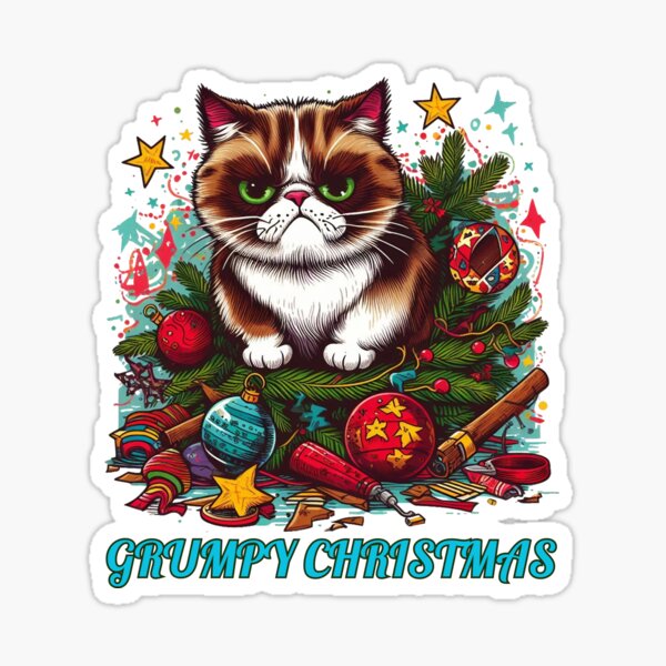 Grumpy Cat Christmas Stickers, Cat Christmas, Cat Stickers