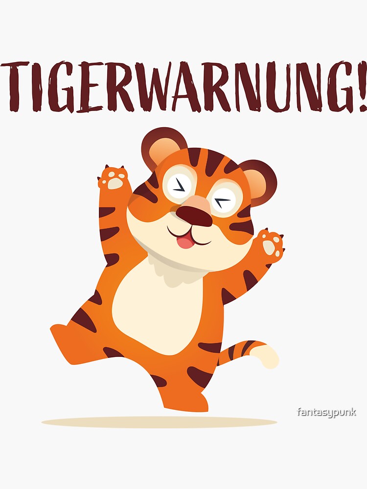 Thumbnail 3 of 3, Sticker, Tiger warning! designed and sold by fantasypunk.