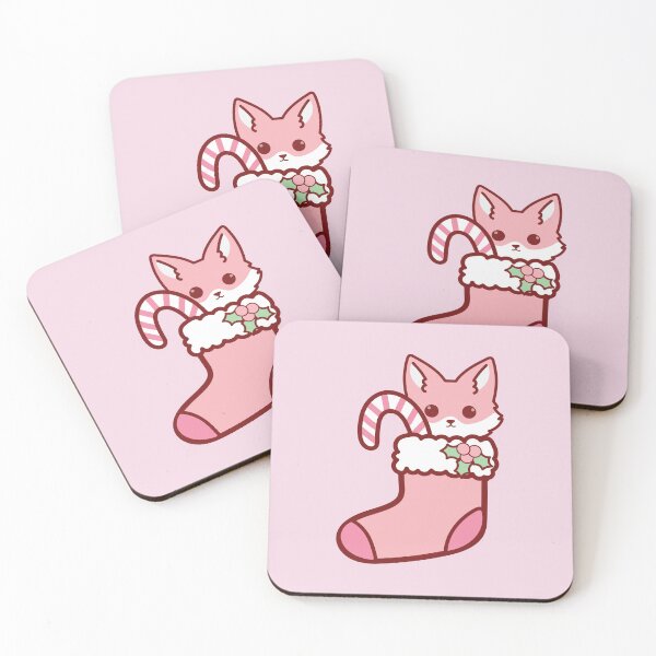 Item preview, Pink Fox Christmas Stocking designed and sold by SunMoonMilk.