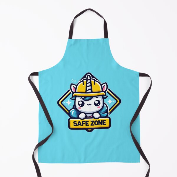 Item preview, Kawaii unicorn in hardhat safe zone designed and sold by TomFrontierArt.