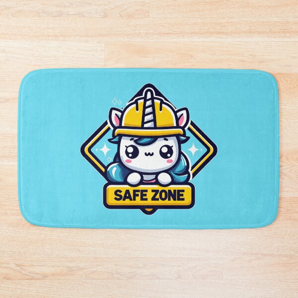 Item preview, Kawaii unicorn in hardhat safe zone  designed and sold by TomFrontierArt.