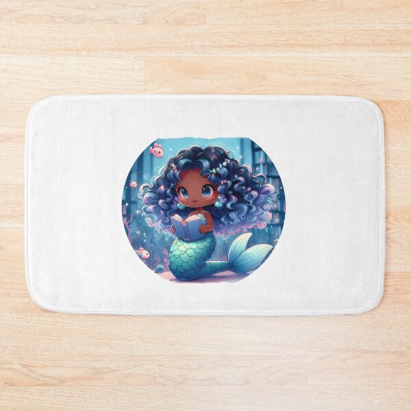 Item preview, Cute Mermaid Cartoon Reading Under the Sea designed and sold by ArTeaCupcake.