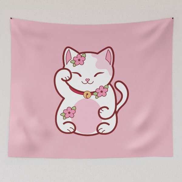 Aperçu de l'œuvre Chat porte-bonheur Kawaii créée et vendue par SunMoonMilk.