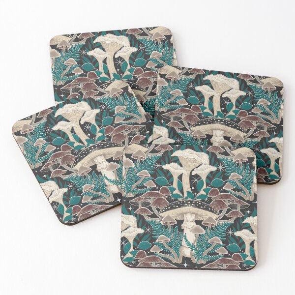 Item preview, Moody Moonlit Mushroom Damask designed and sold by Perrin Le Feuvre.