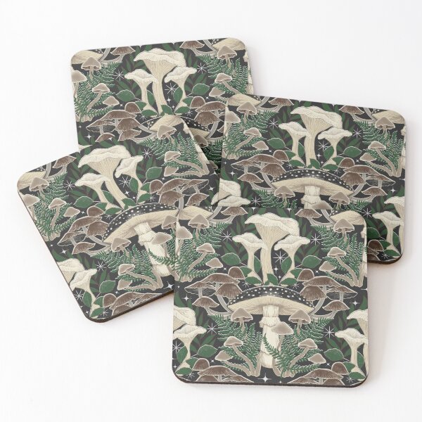 Item preview, Moody Moonlit Mushroom Damask - green  designed and sold by Perrin Le Feuvre.