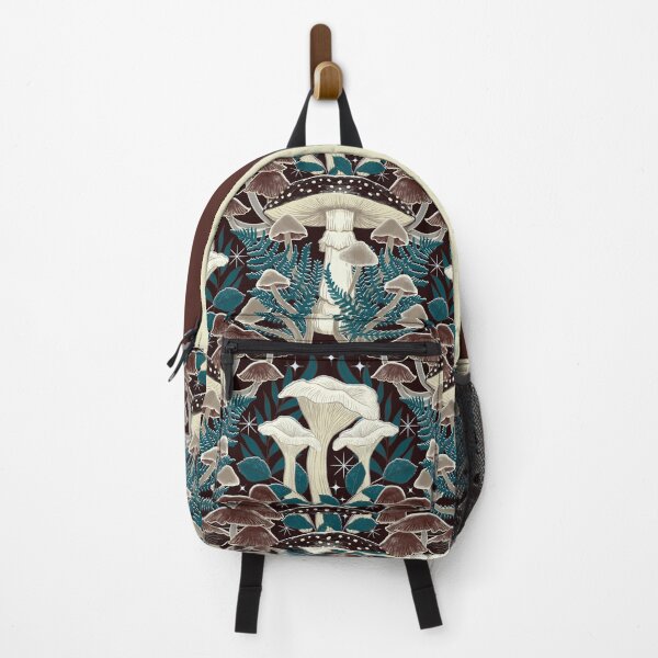 Item preview, Moody Moonlit Mushroom Damask - teal blue designed and sold by Perrin Le Feuvre.