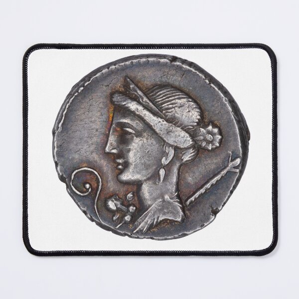 Item preview, Venus, the goddess of love, with Cupid on her shoulder, 46 BC designed and sold by OptimoPrincipi Roman Coins.