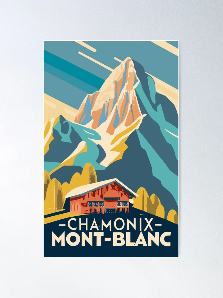 A Vintage Travel Art of Chamonix-Mont-Blanc - France