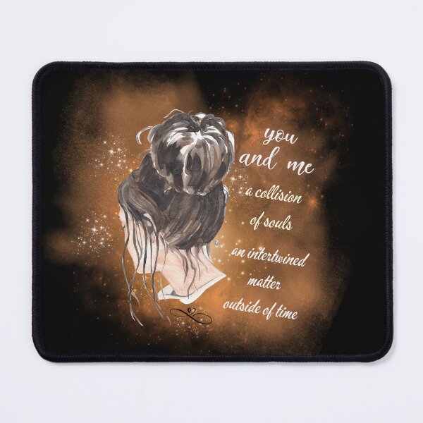 Item preview, "A collision of souls", Dreamy Graphic Design with Original Poetry, black background designed and sold by Lunardreams54.