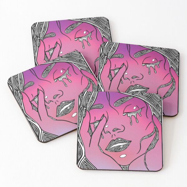 Item preview, Retro Abstract Crying Woman -Vintage Comic Pop-art - Black and Purple Magenta  designed and sold by Mitch616Art.