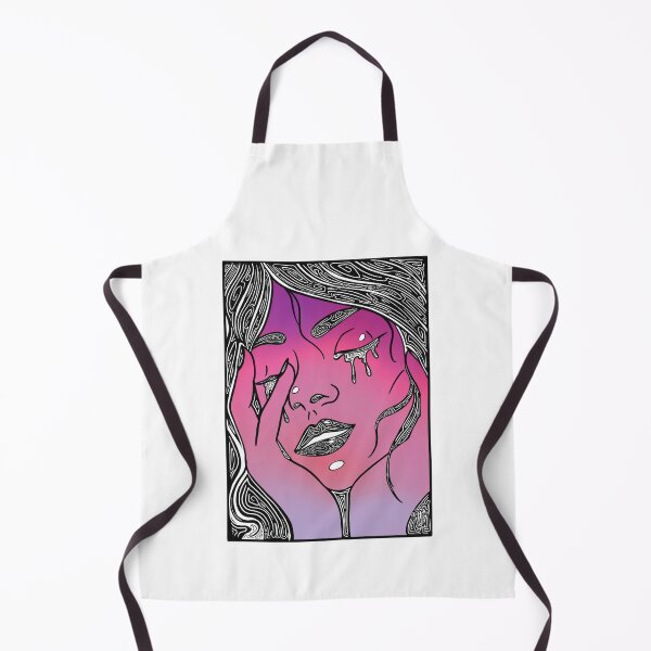 Item preview, Retro Abstract Crying Woman -Vintage Comic Pop-art - Black and Purple Magenta designed and sold by Mitch616Art.