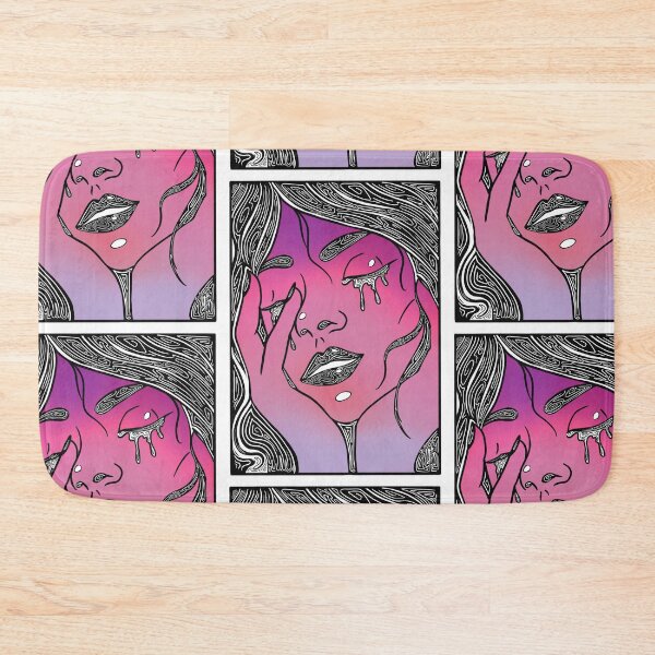 Item preview, Retro Abstract Crying Woman -Vintage Comic Pop-art - Black and Purple Magenta  designed and sold by Mitch616Art.