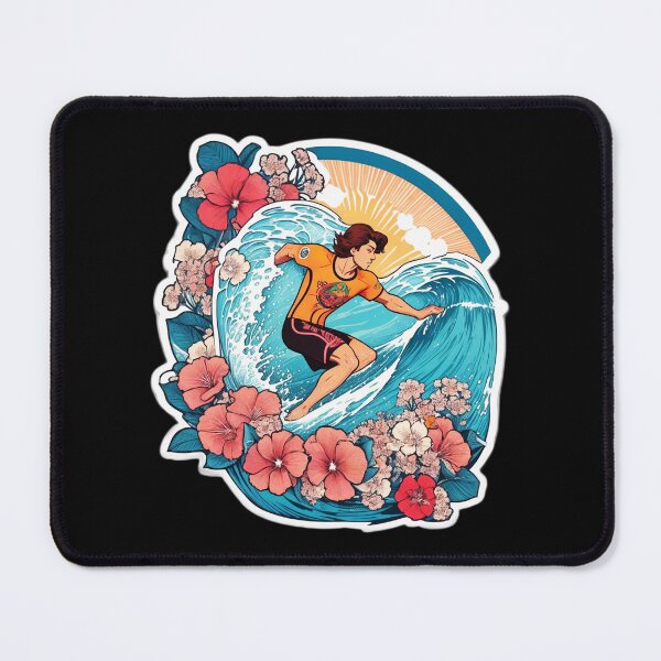 Item preview, Big Wave Surfer with Hawaii Orchid Flowers designed and sold by NautiChic.