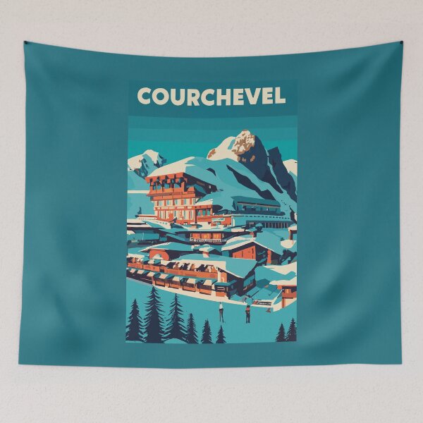 Item preview, A Vintage Travel Art of Courchevel - France  designed and sold by GoodOldVintage.