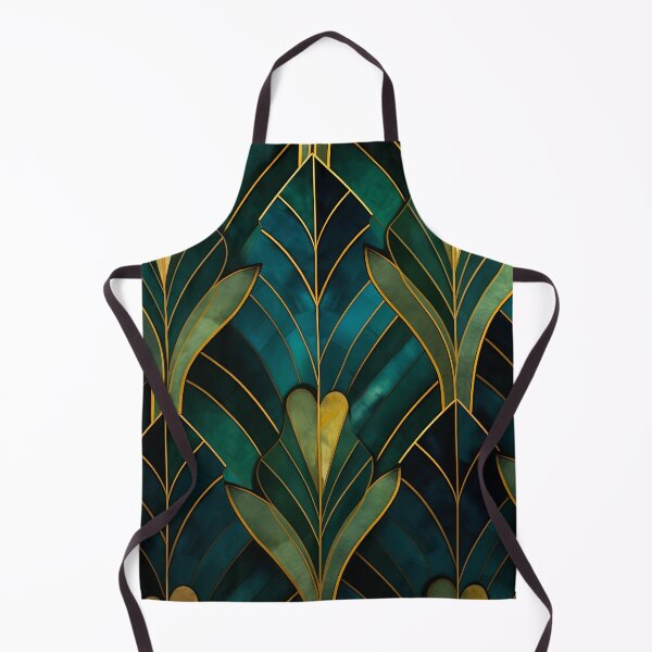 Item preview, Luxurious Aesthetic Vintage Inspired Teal and Gold Leaves Pattern designed and sold by Vic Torys ☆.