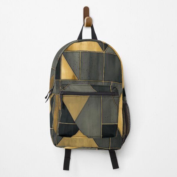 Item preview, Black And Gold Geometric Wall Pattern Industrial Fragments designed and sold by Vic Torys ☆.