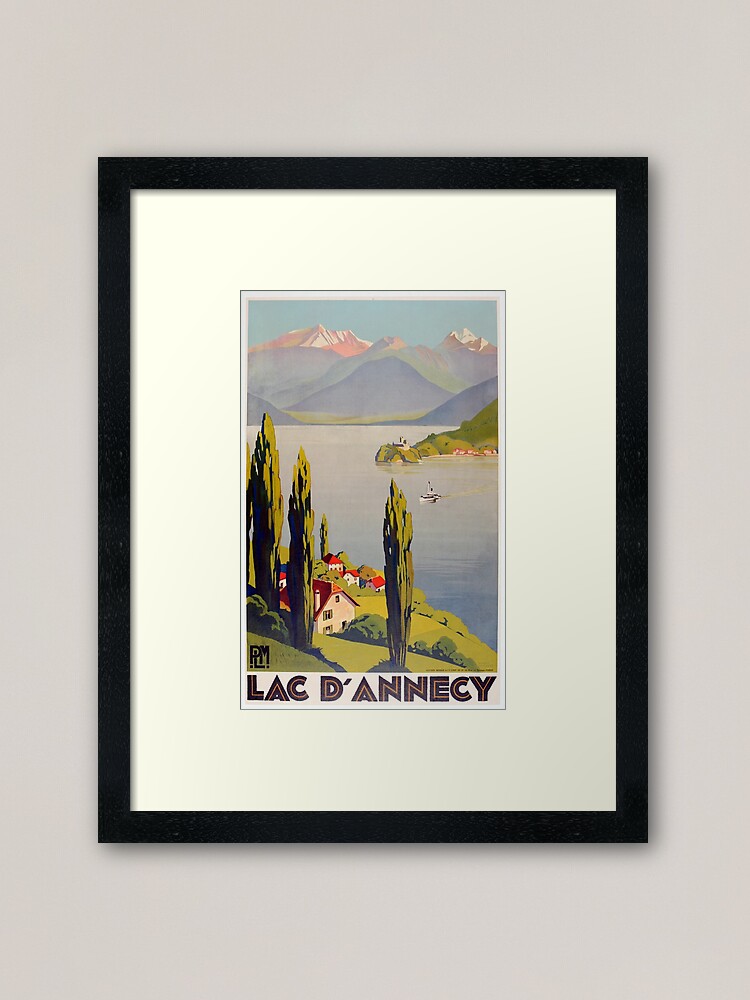 Alternate view of Vintage Lake Annecy France Travel Framed Art Print