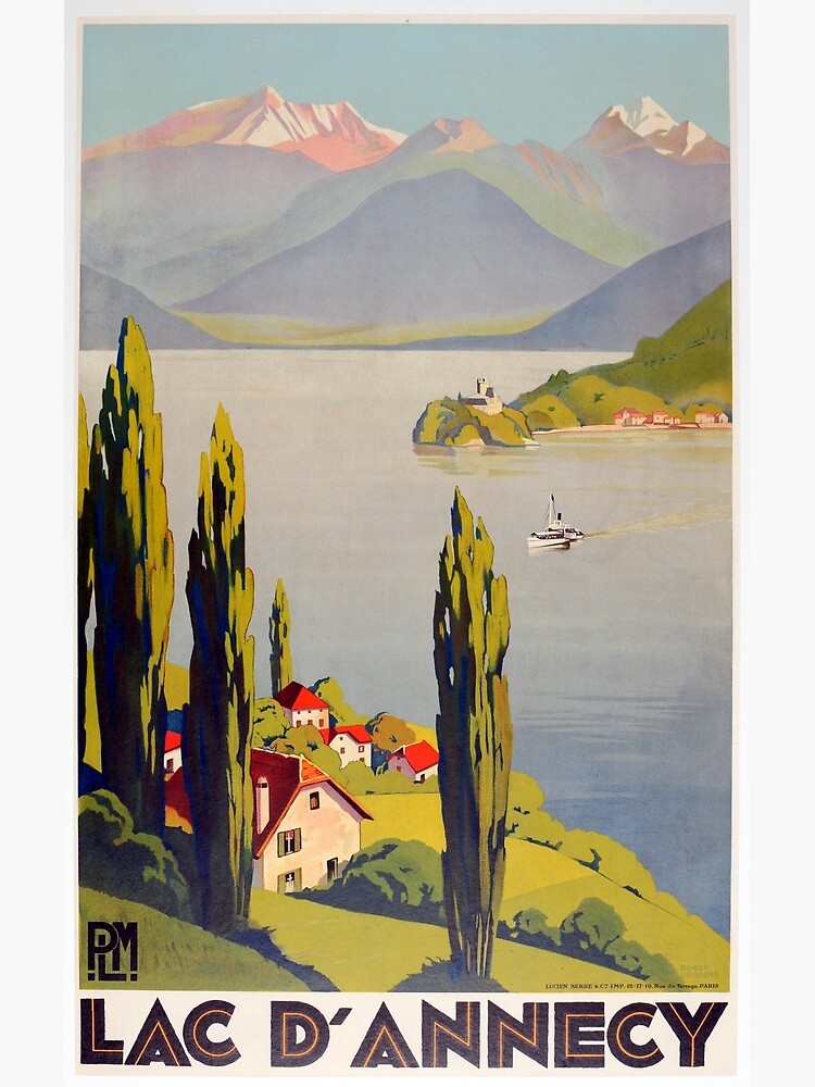 Vintage Lake Annecy France Travel by pdgraphics