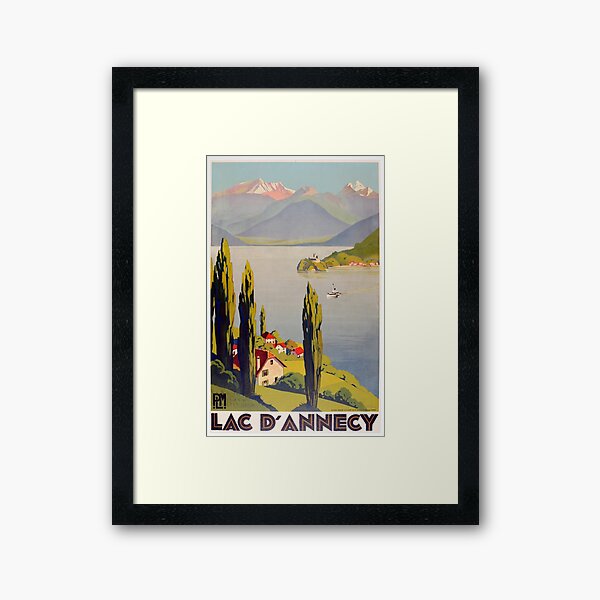 Voyage Lac Annecy France Vintage Impression encadrée