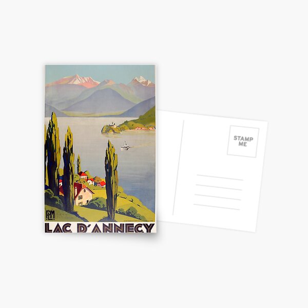 Voyage Lac Annecy France Vintage Carte postale
