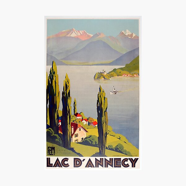 Vintage Lake Annecy France Travel Photographic Print