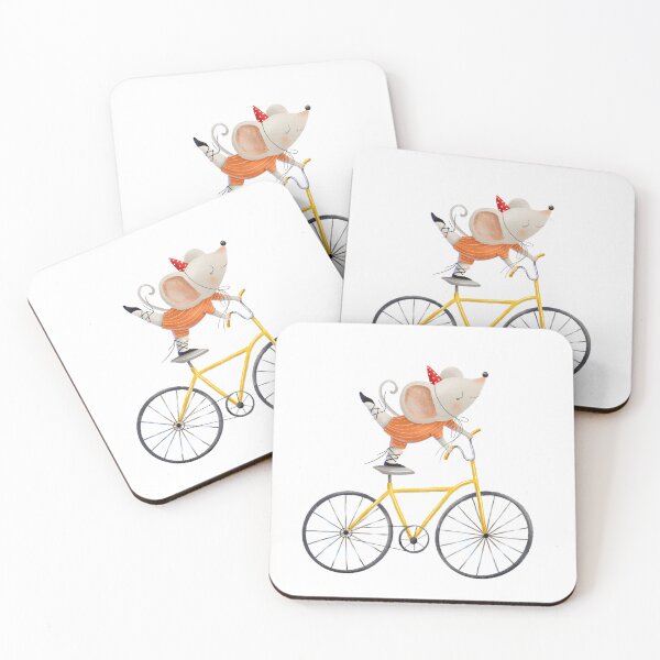 Item preview, mouse rides a yellow bicycle designed and sold by the-myro.