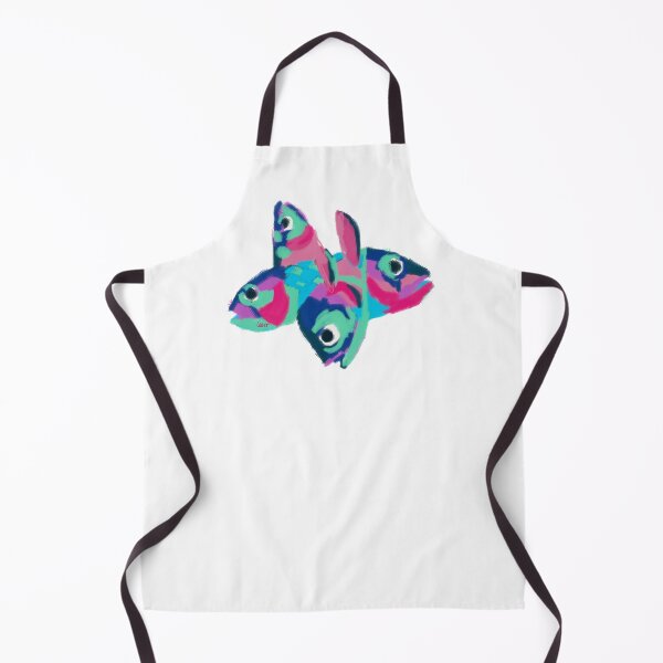Item preview, Multicolored fish heads (white background) designed and sold by MentaLee.