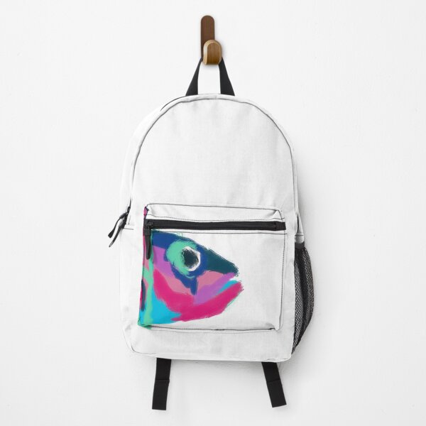 Item preview, Multicolored fish heads (white background) designed and sold by MentaLee.