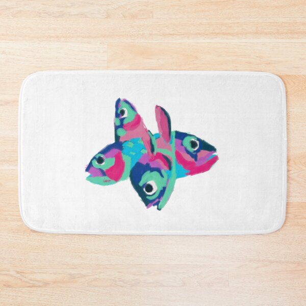 Item preview, Multicolored fish heads (white background) designed and sold by MentaLee.