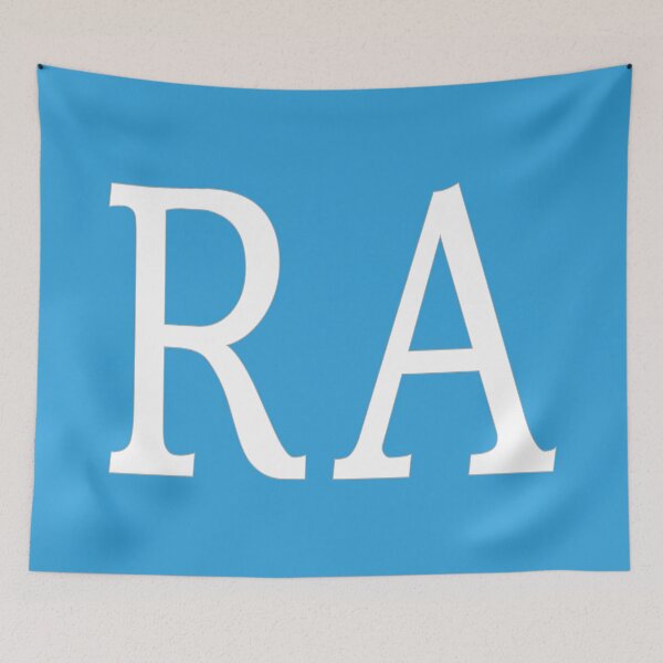 Item preview, RA Initials Monogram Elegant White Letters designed and sold by Jeallan Designs.