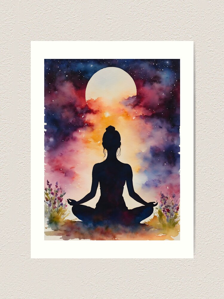 Meditation Poster, Yoga Studio Decor, Divine Print, spiritual Art Wall  Decor, Meditation Yoga Decor,Yoga goddess,Yoga gifts Home decor