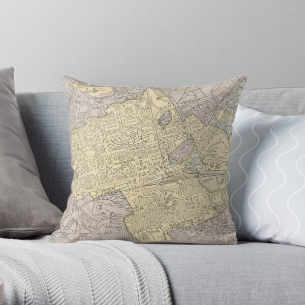 Vintage Map of Edinburgh Scotland (1901) Throw Pillow