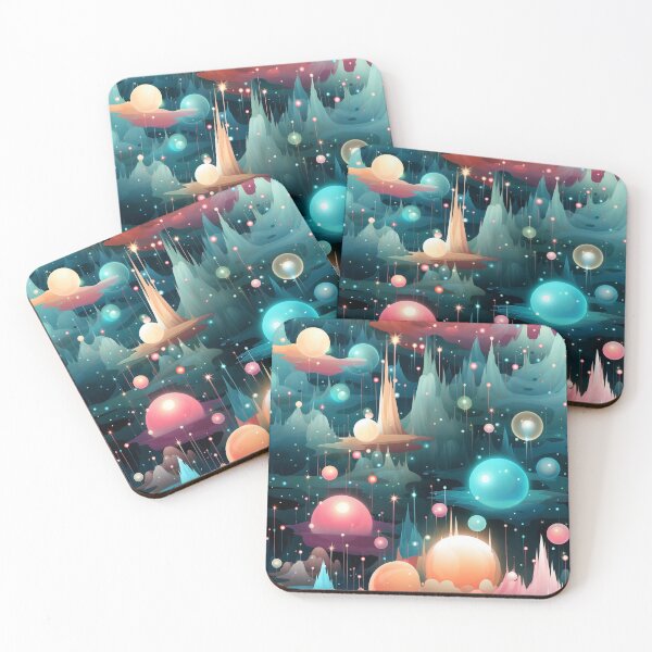 Item preview, Psychedelic Space Topography with Ships designed and sold by YYWDesigns.