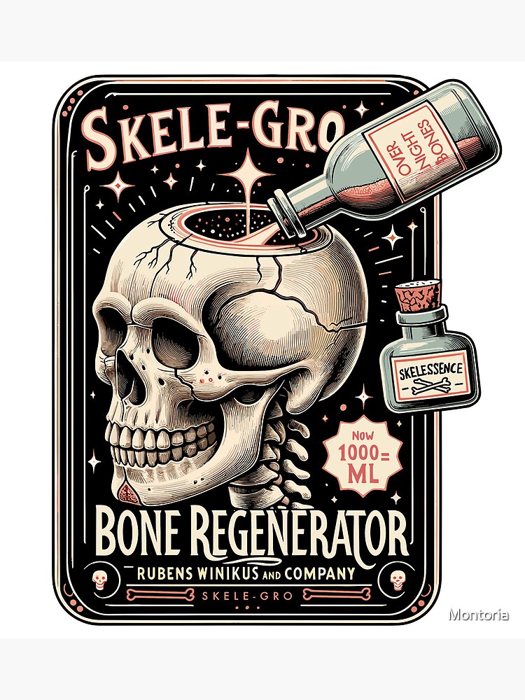 Vintage Skele-Gro Potion Advertisement Poster Poster by Montoria