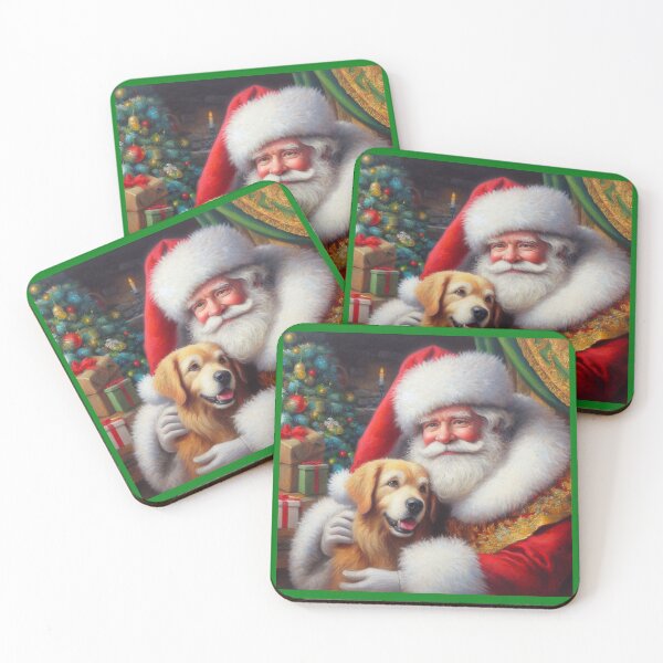 Item preview, Christmas Santa Claus with Dogs 3 designed and sold by CrankyOldDude.
