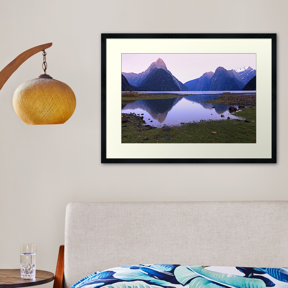 Milford Sound Dawn, South Island, New Zealand Framed Art Print