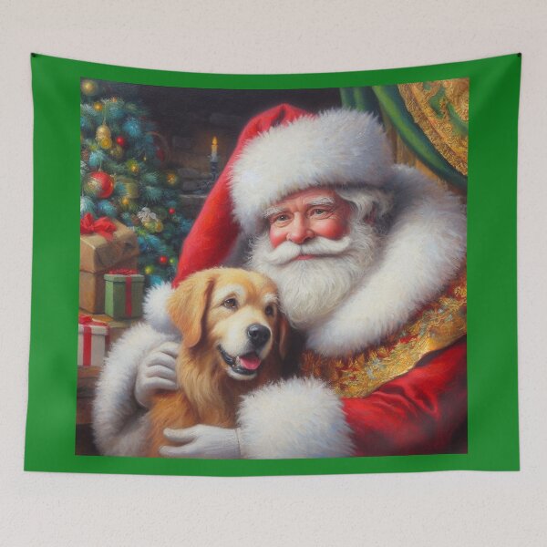 Item preview, Christmas Santa Claus with Dogs 3 designed and sold by CrankyOldDude.