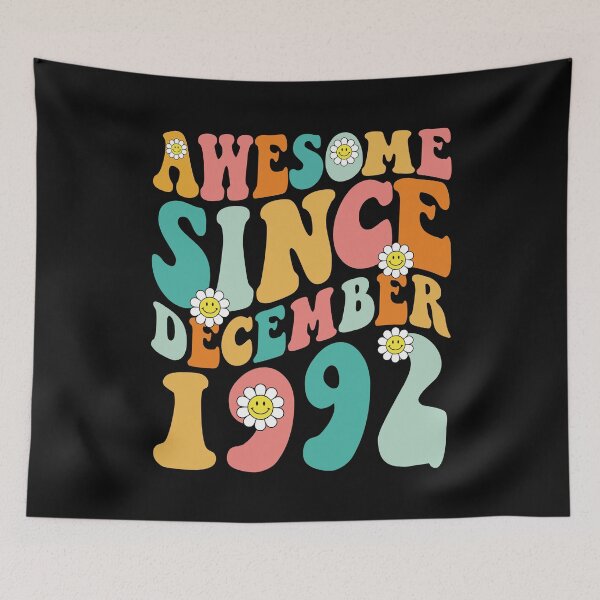Item preview, Awesome Since December 1992 | Made In 1992 | Retro Groovy Birthday designed and sold by Christina-grich.