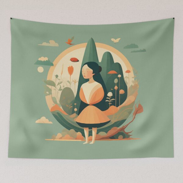 Item preview, Girl in an enchanted forest designed and sold by XikilloconX.