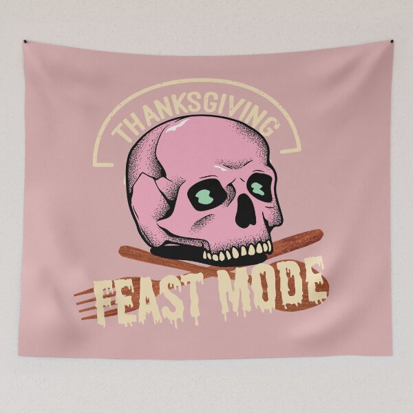 Item preview, Spooky Thanksgiving feast skull art designed and sold by VieBelieve.