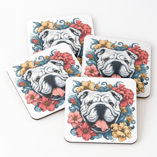 Item preview, Bull Dog and Flower designed and sold by ArisaHong.