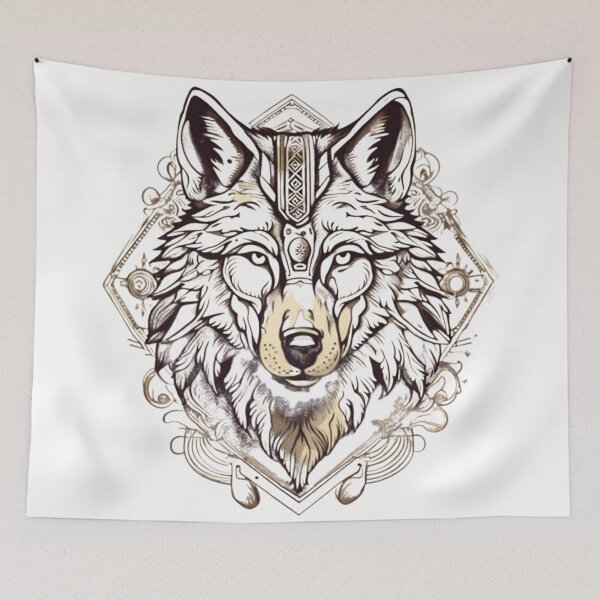 Item preview, vintage Indian wolf designed and sold by NightshadeWolfs.