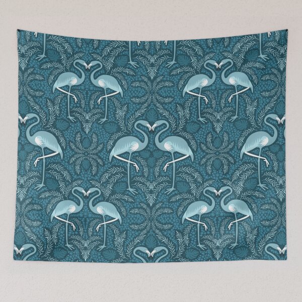 Item preview, Flamingo tropics - Casal Blue designed and sold by Carina Parry Studios.