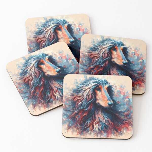 Item preview, Impressionist Afghan Hound in Blue and Red designed and sold by Humbugle.
