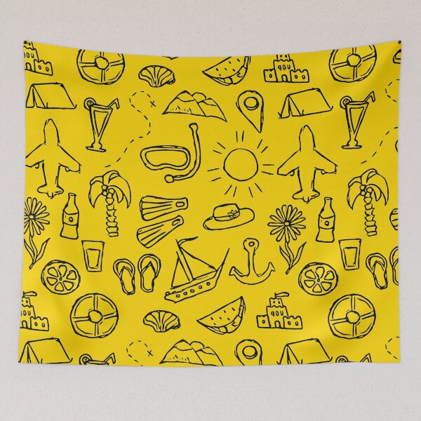 Item preview, Golden Yellow Vacation Pattern. designed and sold by ARichArts.