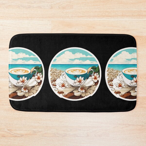 Item preview, Cappuccino Blue Cup Served on a Sunny Day by the Sea designed and sold by NautiChic.