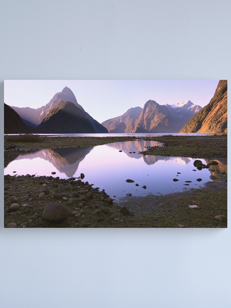 Canvas Print, Milford Sound Sunset, South Island, New Zealand designed and sold by Michael Boniwell